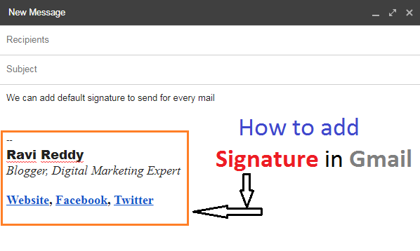 add signature in Gmail