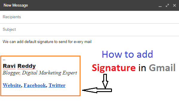 How to add Signature in Gmail