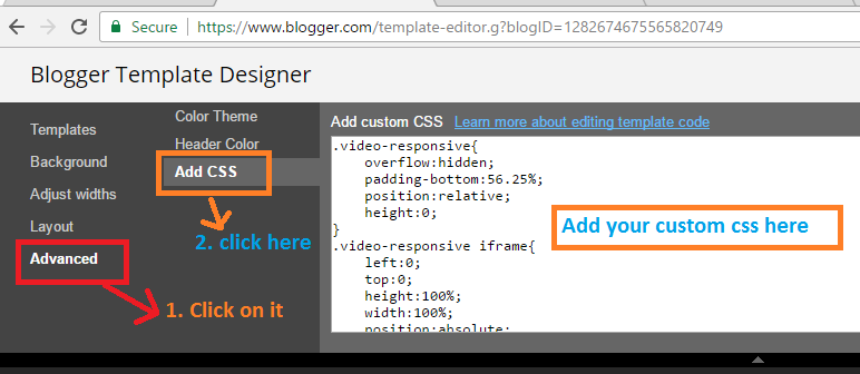 add css in blogger