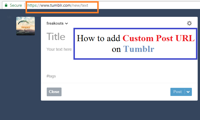 custom post url on tumblr