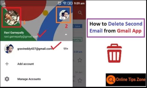 How to delete Gmail account on Mobile