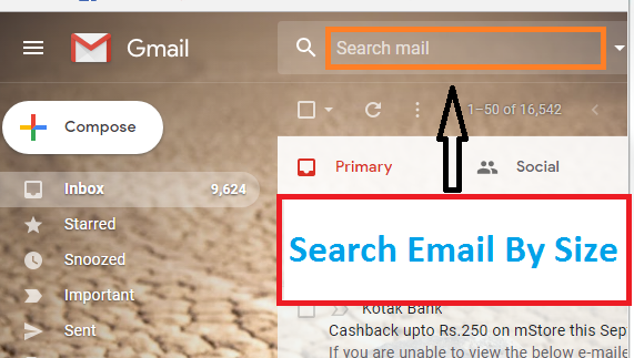 gmail search by size