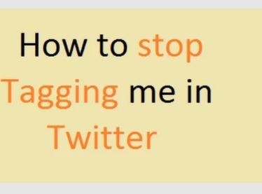 How to Stop Tagging me on Twitter