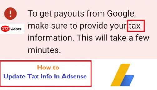 How to update Tax info in Google Adsense